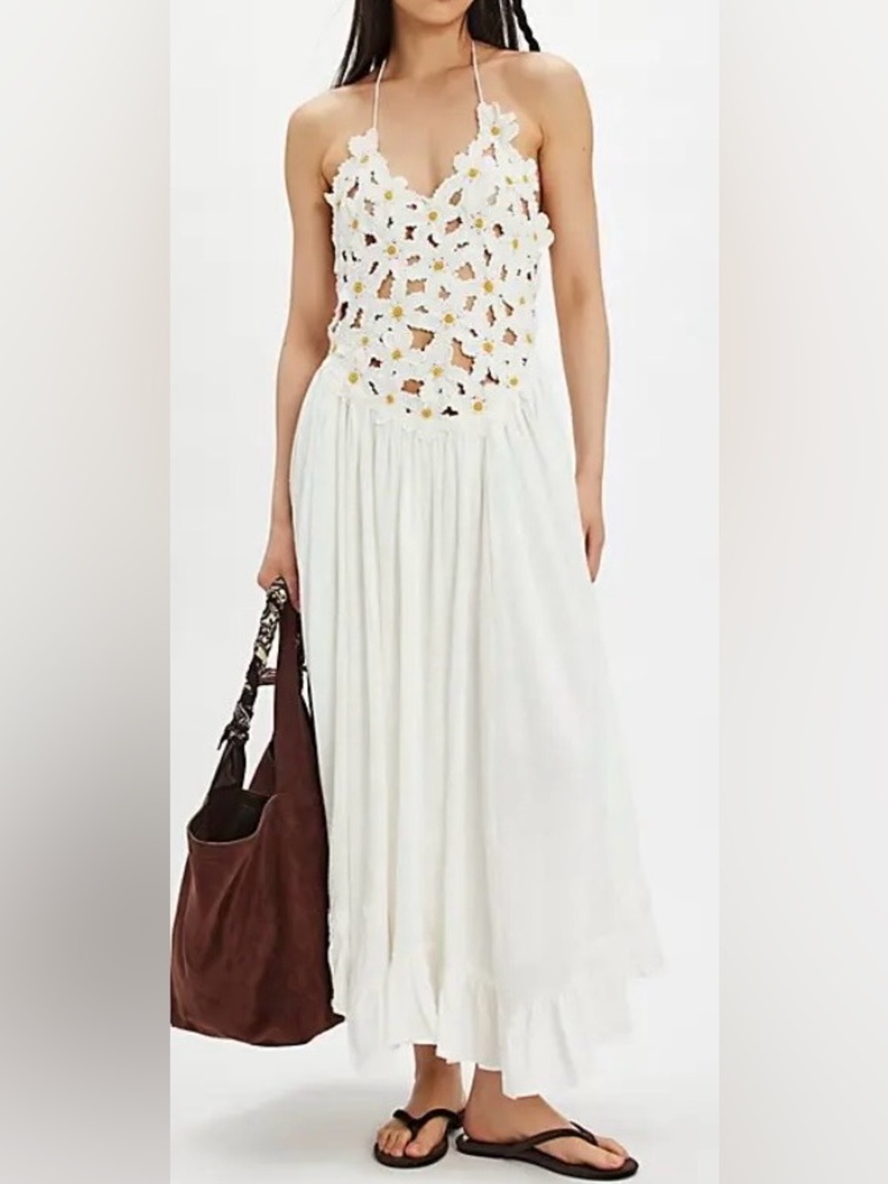 NWOT Free People Bali Spring Fling Crochet Maxi Dress-RARE